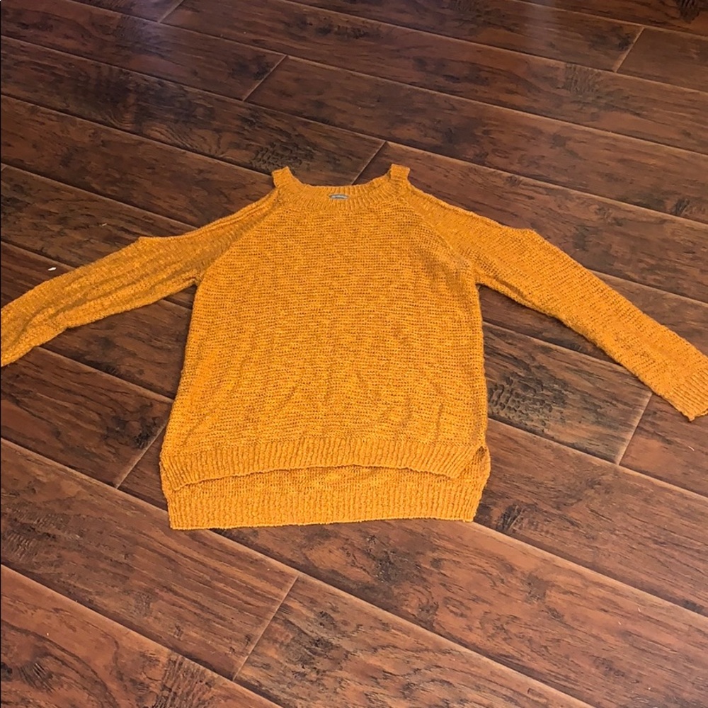 Autumn Color Sweater Revealing Sexy Shoulders - Picture 3 of 4